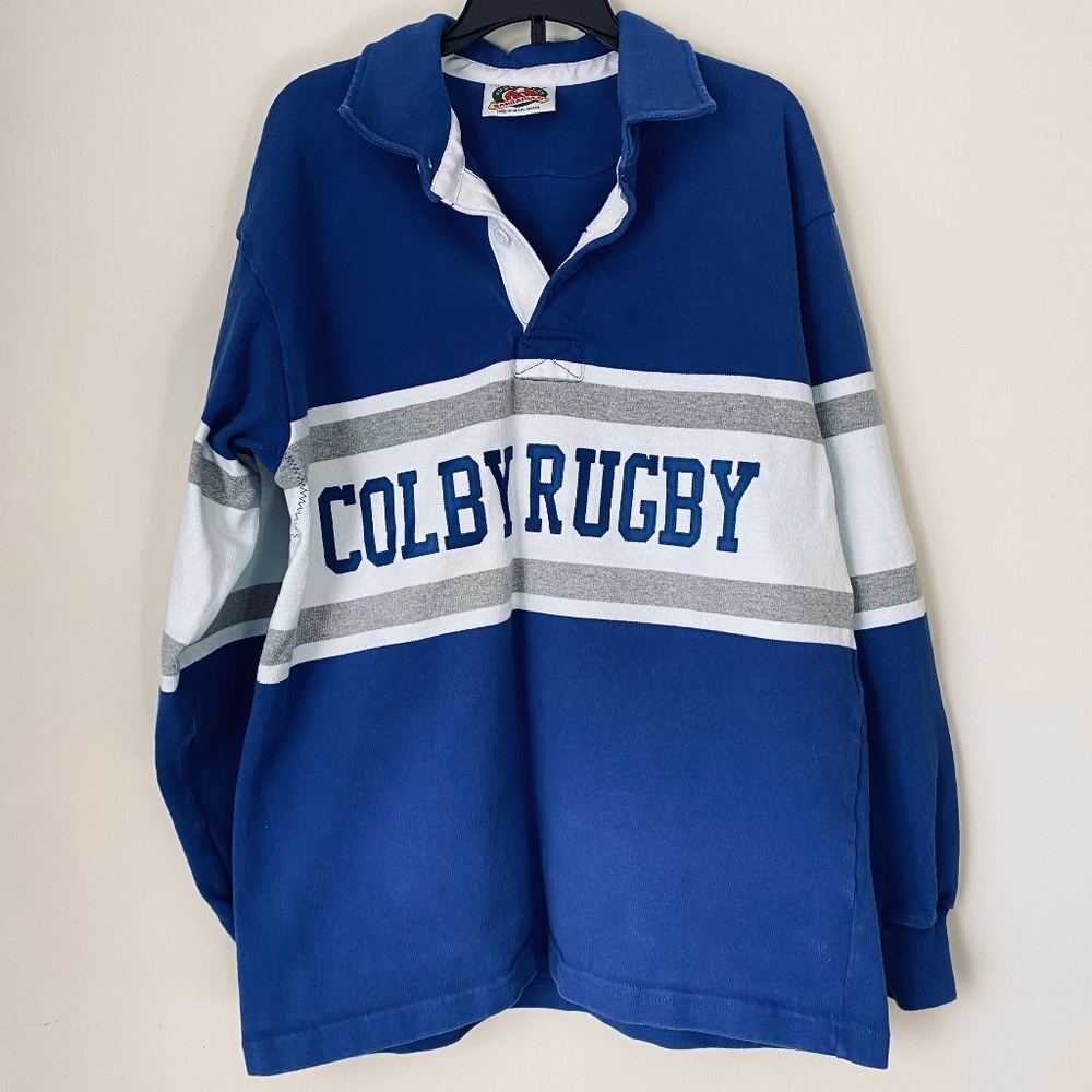 '90s Vintage Colby College Rugby Shirt M